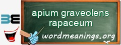 WordMeaning blackboard for apium graveolens rapaceum